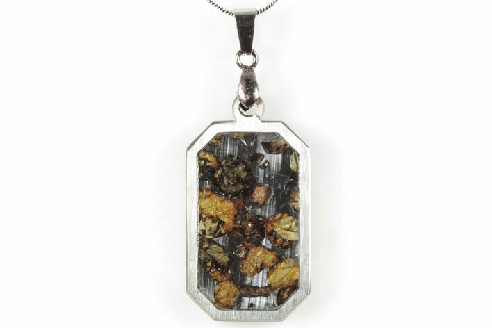 Brenham Pallasite Dog Tag Meteorite Pendant - Kansas #309159